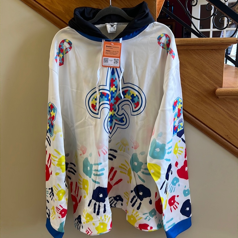 Autism Awareness New Orleans Saints Handprint Hoodie